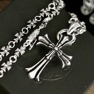 Chrome Hearts Silver Gothic Cross Necklace